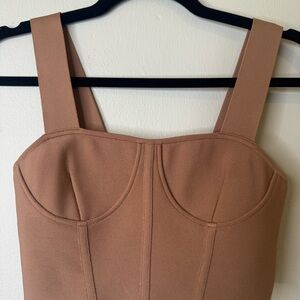 Herve Leger Brown Bustier Top